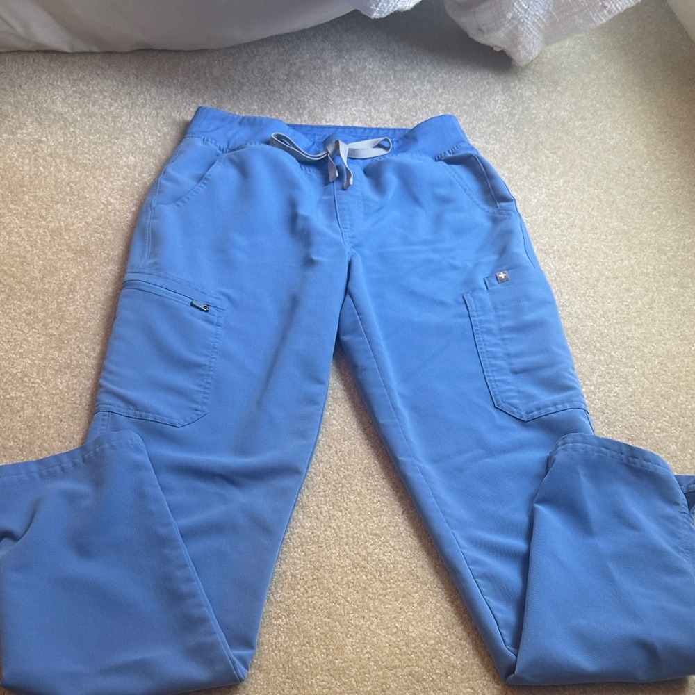 Figs Technical Collection high waisted Yola skinny scrub ceil Blue Pants